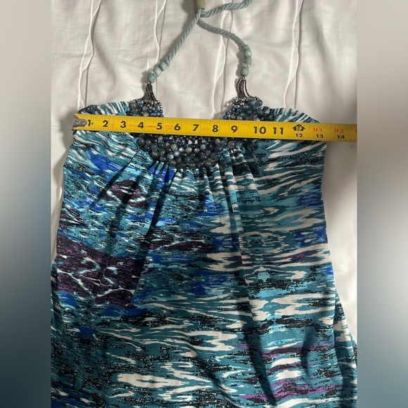 Wet Seal Blue Green Sequin Halter Dress - Picture 8 of 9